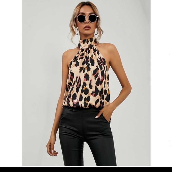 Animal Print Halterneck Top - Picture 2 of 5